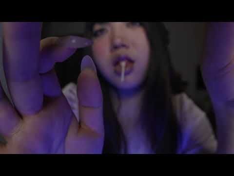 ASMR The girl with a lollipop silently fixes your iron ears👂