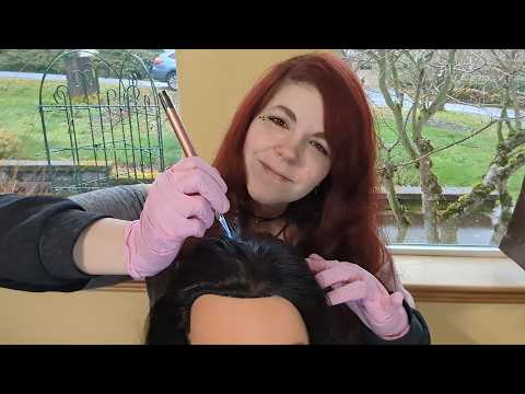 ASMR - Scalp Check and Treatment and a Tiny Haircut - Gloves, Soft Spoken