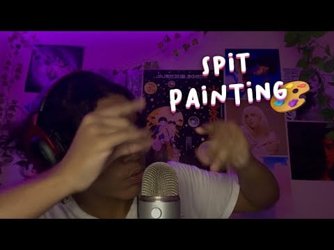 ASMR Fast and Aggressive Spit Painting 🎨 Mouth Sounds (guaranteed sleep 😴)