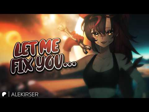 ASMR || Tomboy Mechanic Repairs You After The Crash… You're Stuck Together! [Coworkers to Lovers]