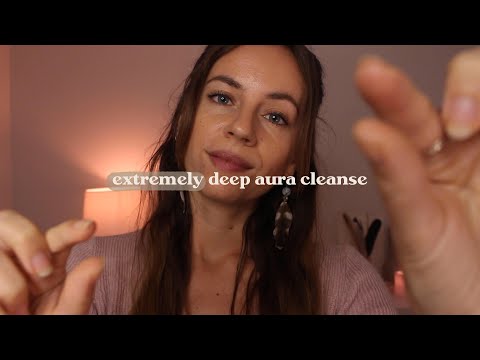 ASMR REIKI extremely deep energy cleanse for sleep | cord cutting, raking, plucking negative energy