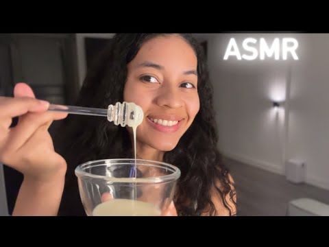 ASMR-LECHE CONDENSADA CON PALITO DE VIDRIO (mouth sounds)