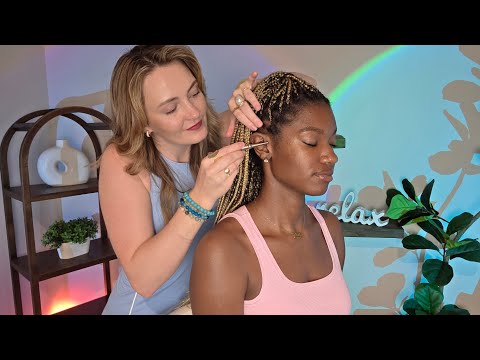 ASMR Tingly Ear, Neck & Shoulder Pressure Point Therapy & Hairplay | Gua Sha, Ice Globes, Rolling
