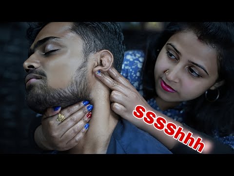 SSSSHHH This Is ASMR Video | Beautiful Lady Barber Chaitali Head & Body Massage Compilation Part 2