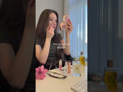 ASMR Girly morning at the Law Firm 🍵🫧 #beautyasmr #mymorningroutine #lawschool