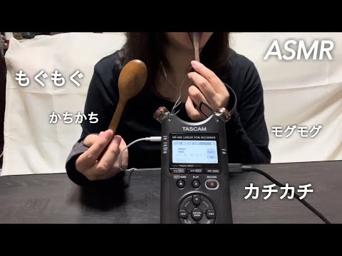 【ASMR】スプーンをただ『もぐもぐ』したカチカチ音が予想以上に良い音過ぎた🥄😆The sound of biting the spoon was better than I expected☺️