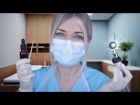 ASMR Ear Exam, Deep Ear Cleaning & Calming Sleep Study Session - Otoscope, Fizzy Drops, Gloves 