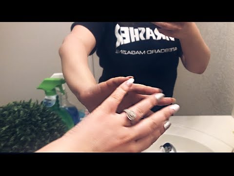 ASMR tapping around bathroom