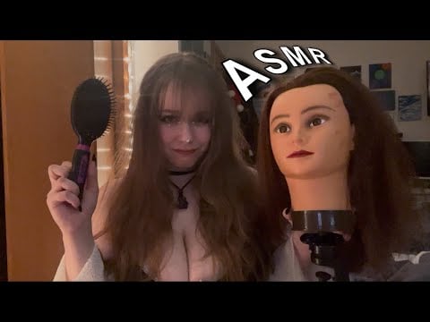 ASMR - LOFI Mannequin Scalp Scratching and Hair Brushing (FAST & AGGRESSIVE) Soft Spoken/Whispered