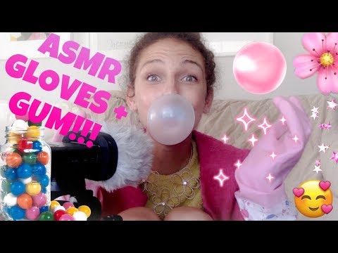 ASMR~ GLOVES + GUM CHEWING & POPPING!!! ♡♡♡