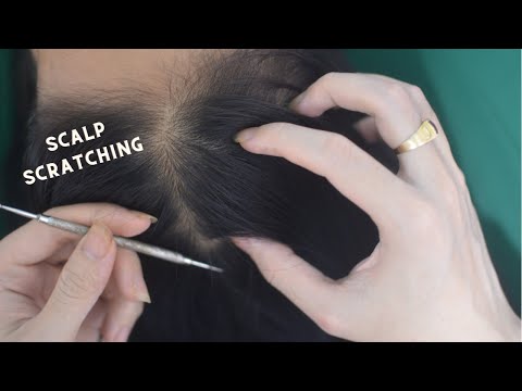 ASMR Scalp Scratching With Tools, Hair Play, Hair Parting With Snoring Sounds For Relieve Stress
