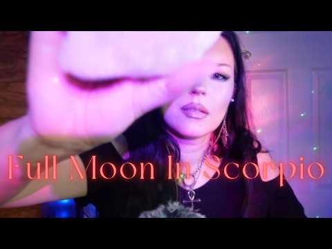 Full Moon In Scorpio~Reiki ASMR~Deep emotional release, fluffy mic brushing, affirmations, crystals