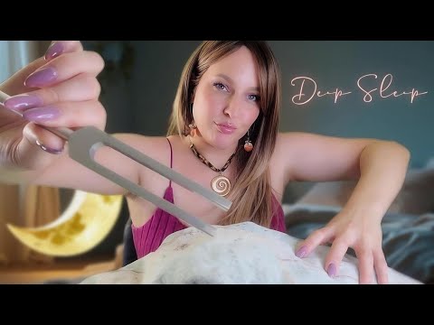 ASMR Sleep Sounds & Reiki Relaxation | Bed POV, Tuning Fork & Soft Humming
