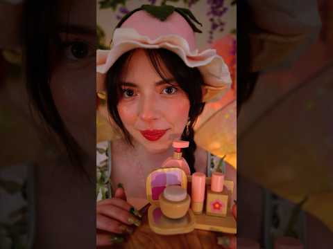 Fairy twin does your wooden makeup 🧚🌸 #asmr