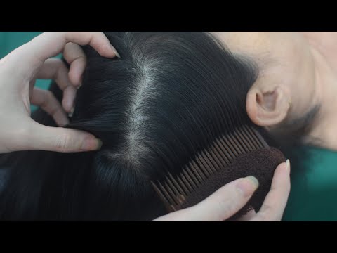 ASMR Nape Exam And Scratching, Real Person Head Scratch / Sound For Headache Relief