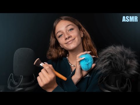 ASMR - BRUSHING & SCRATCHING FLUFFY MIC! (close-up whispering)