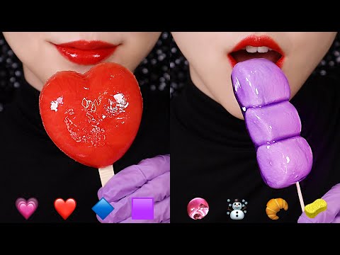 EMOJI MUKBANG ASMR TIKTOK EMOJI FOOD CHALLENGE #47 💗