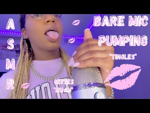 ASMR ✮ Bare Mic Pumping ( Mouth Sounds, Countdown, Kisses, Up-Close, Lipgloss)