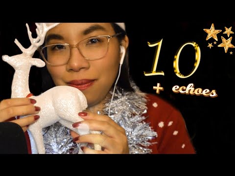 ASMR 10 CHRISTMAS TRIGGERS IN 5 MINUTES + ECHOES (No Talking) 🎄🎅[Binaural]