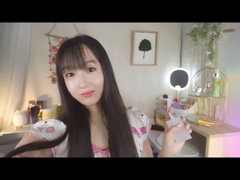 ASMR(Sub✔)Girly Sleepover with your best friendㅣCozy personal attention(makeup, cleansing, skincare)