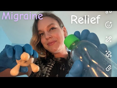 [ASMR] Slow Face & Neck Massage For Migraine Relief (Rubber Gloves, Oil + Wooden Tools) 