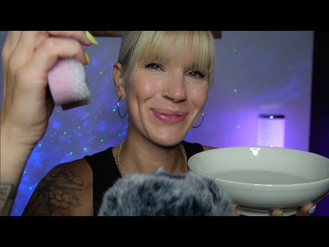 ASMR Personal Attention - ich helfe dir dich abzuschminken (Face Touching, Brushing sounds)