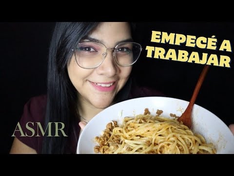 ASMR comiendo Pasta con carne + charla 