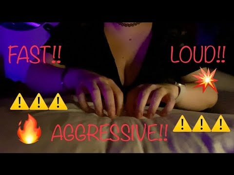ASMR Fast and aggressive! Loud and LoFi! Tapping, scratching, hand movements, gripping, lid sounds…