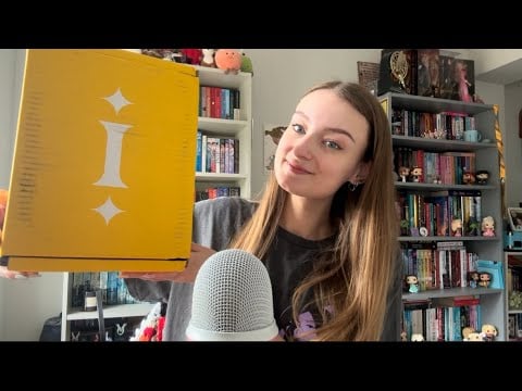 ASMR June Illumicrate Unboxing (book triggers, tapping, wrapper crinkling, close whispers)