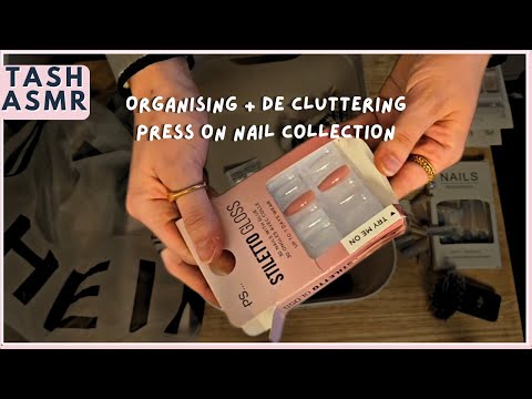 ASMR organising & de-cluttering my press on nail collection!