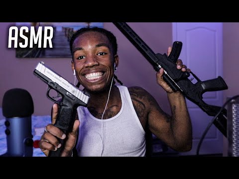 ASMR | **INSANE GUN SOUNDS**  For SLEEP And Relaxation Whispers , Tapping . Soothing Triggers Etc..