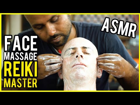 FACE with EAR MASSAGE by REIKI MASTER | ASMR Barber