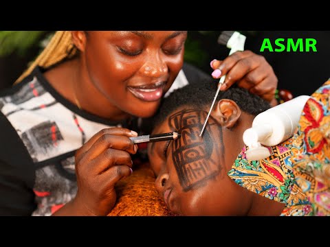 ASMR FOR SLEEP💫face drawing,attentive hair crust picking, Relaxing ear cleaning with gum & whisper 
