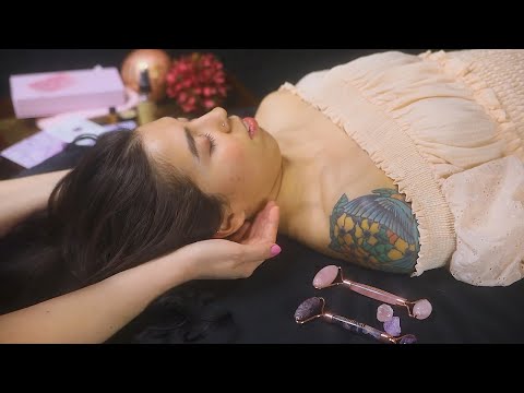 ASMR Sleep & Relaxation Spa Treatment, Scalp Massage, Facial with Gemstone Rollers by Scilla Rose