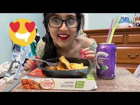 ASMR Whisper Eating Sounds| My Dinner Pasta Cheese Ravioli| Eating 🍽