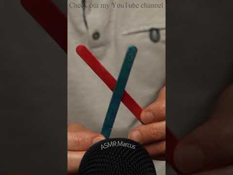 ASMR Stroking Together With Gentle Taps 2 Wooden Sticks #short