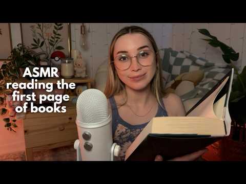 ASMR Reading the First Page of a Bunch of Books (book triggers, whispered)
