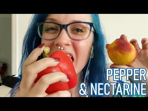 ASMR LoFi Munching On A Crunchy Pepper & Juicy Nectarine (Eating Sounds Mukbang)