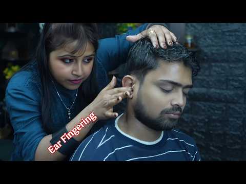 Chaitali Barber Rhythmic Forehead Tapping & Wet Ear Massage ASMR for Deep Sleep #headmassage #asmr