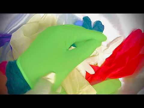 LATEX GLOVES 🙏🙏 Layering  with CHAINMAIL GLOVE 💛🧡💜🖤  Many Colours [[ASMR]]