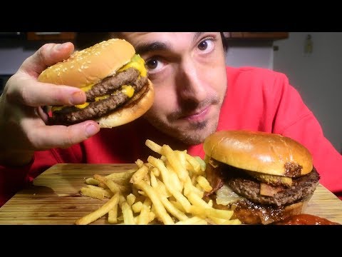 ASMR McDonalds Mukbang NEW Double Quarter Pounder x2 + Large Fries ( Eating Sounds ) Nomnomsammieboy