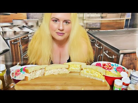 ASMR-Making Chicken & Egg Salad Sandwiches 🥪