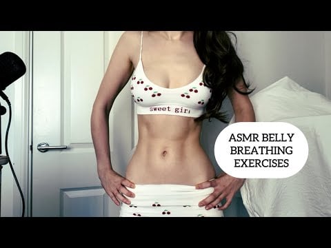 ASMR Practicing Belly Breathing Exercises  (breathing, visuals etc.) 