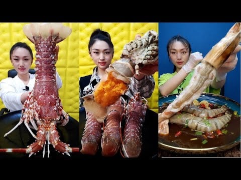 🦐😋 Giant Seafood Mukbang | Spicy, Juicy & Satisfying Eating Sounds
