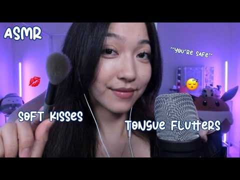 ASMR Breathy Comforting Kisses & Face Brushing 😚🩷