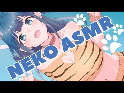 【ASMR 3Dio】Cat Roleplay ASMR  Whispering Oil Massage Ear Blowing Heartbeat