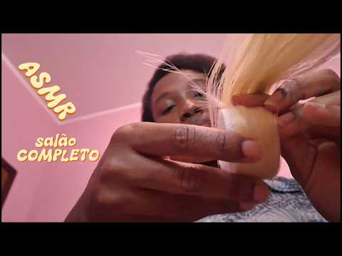 ASMR SALÃO COMPLETO 🫧🧴 | Lavagem, Tintura, Hidratação, Chapinha e corte (ROLEPLAY CASEIRINHO)