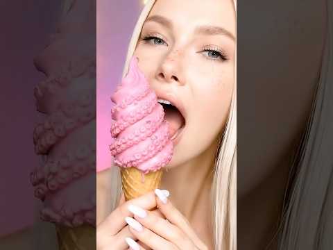 Octopus Ice Cream 🍦🐙 | Soft & Creamy ASMR Bites (So Satisfying)