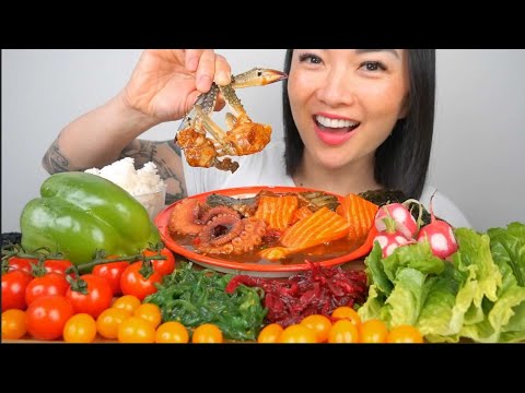 RAW PICKLE KOREAN STYLE SEAFOOD (ASMR EATING SOUNDS) NO TALKING | SAS-ASMR