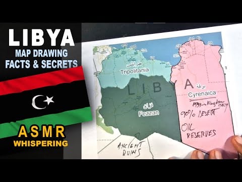 ASMR Whispers: Tracing LIBYA outline with its historical provinces | Best known facts explained